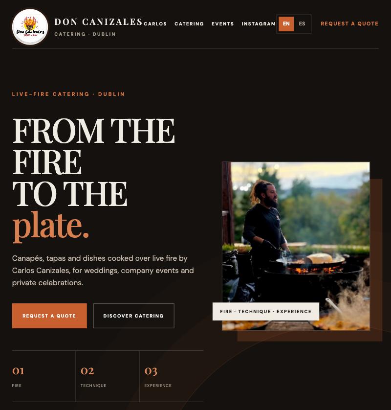 Don Cañizales website home page